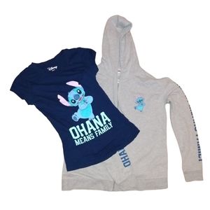 Disney Lilo and Stitch Hoodie and Tee Shirt Set